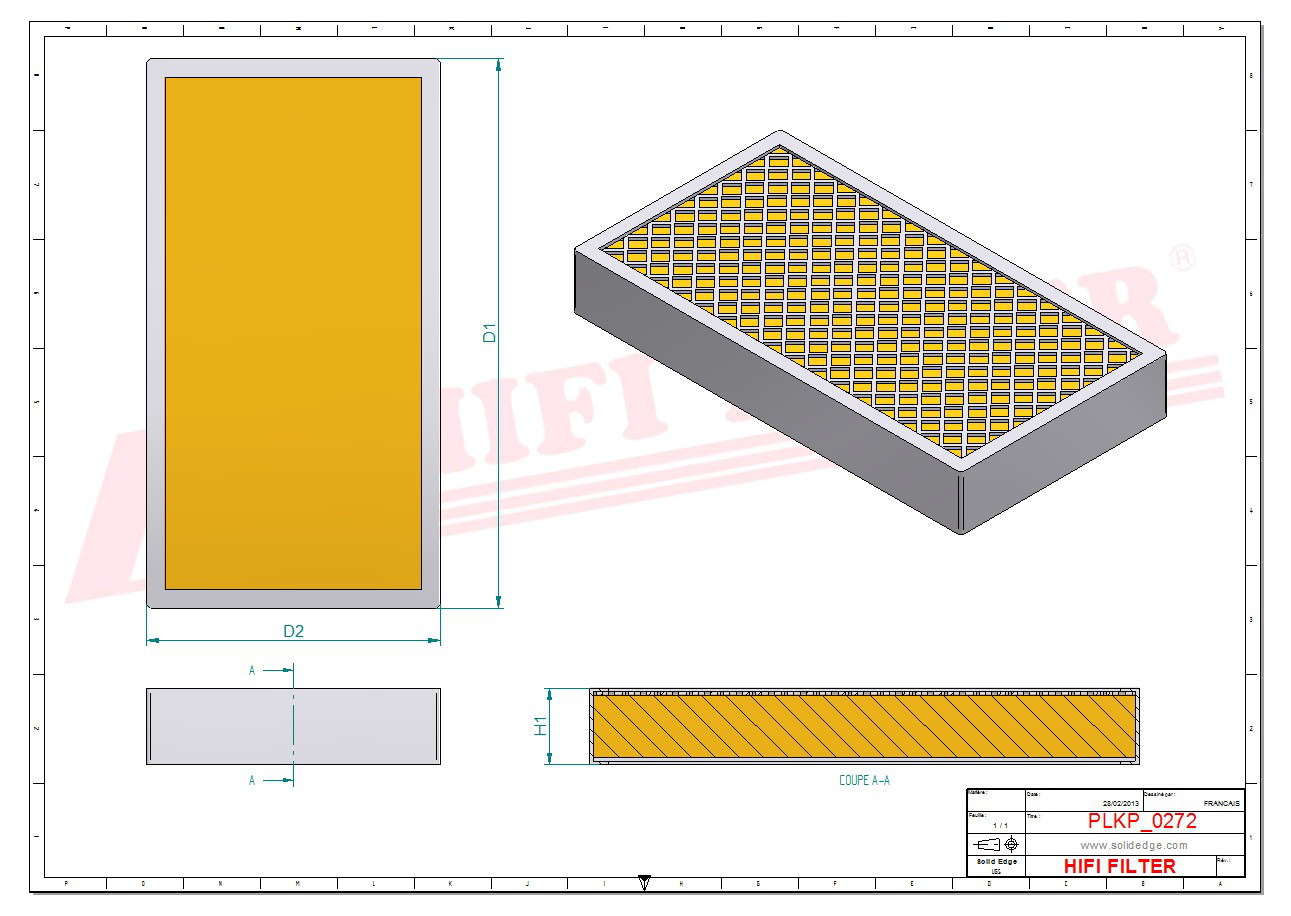 Schema tecnico Filtro abitacolo