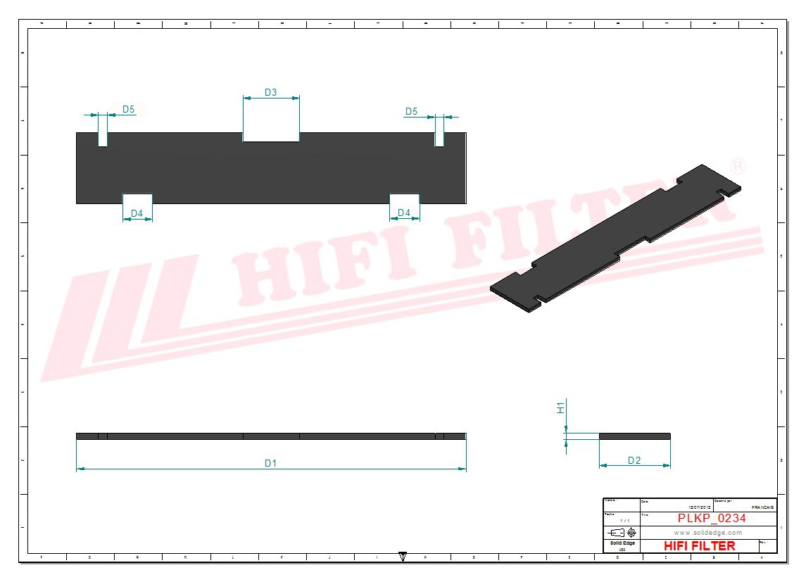 Schema tecnico Filtro abitacolo