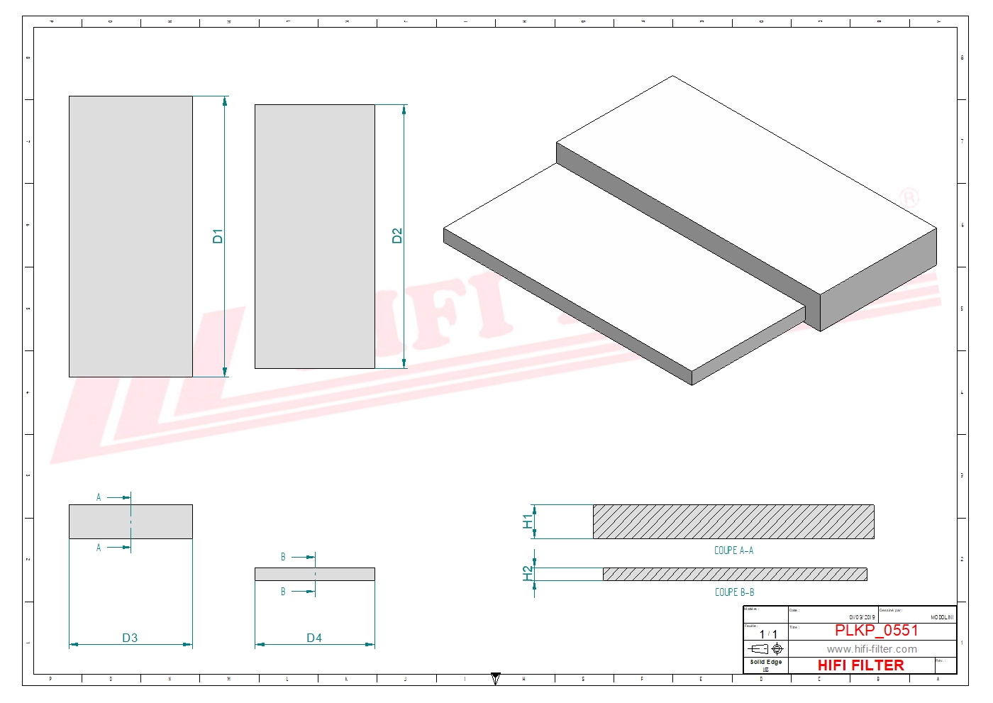 Schema tecnico Filtro abitacolo