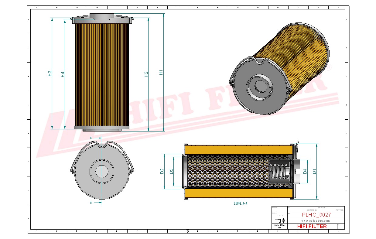 Schema tecnico Filtro idraulico 618568 per trattori e macchine agricole