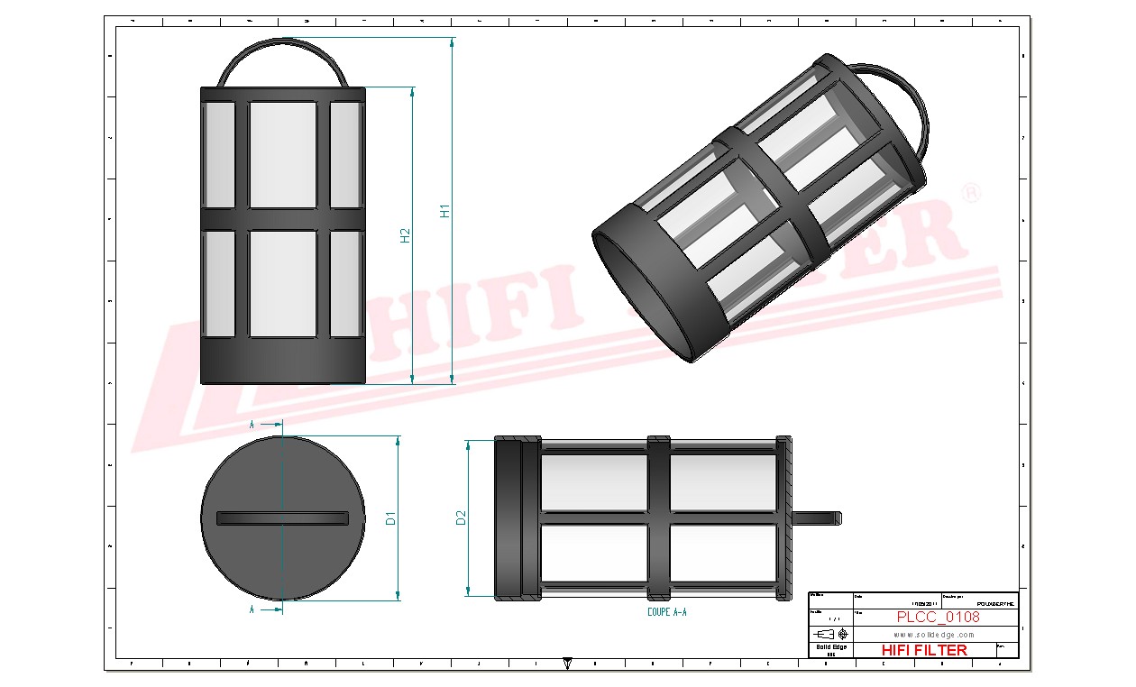 Schema tecnico Filtro carburante R502778 per trattori e macchine agricole