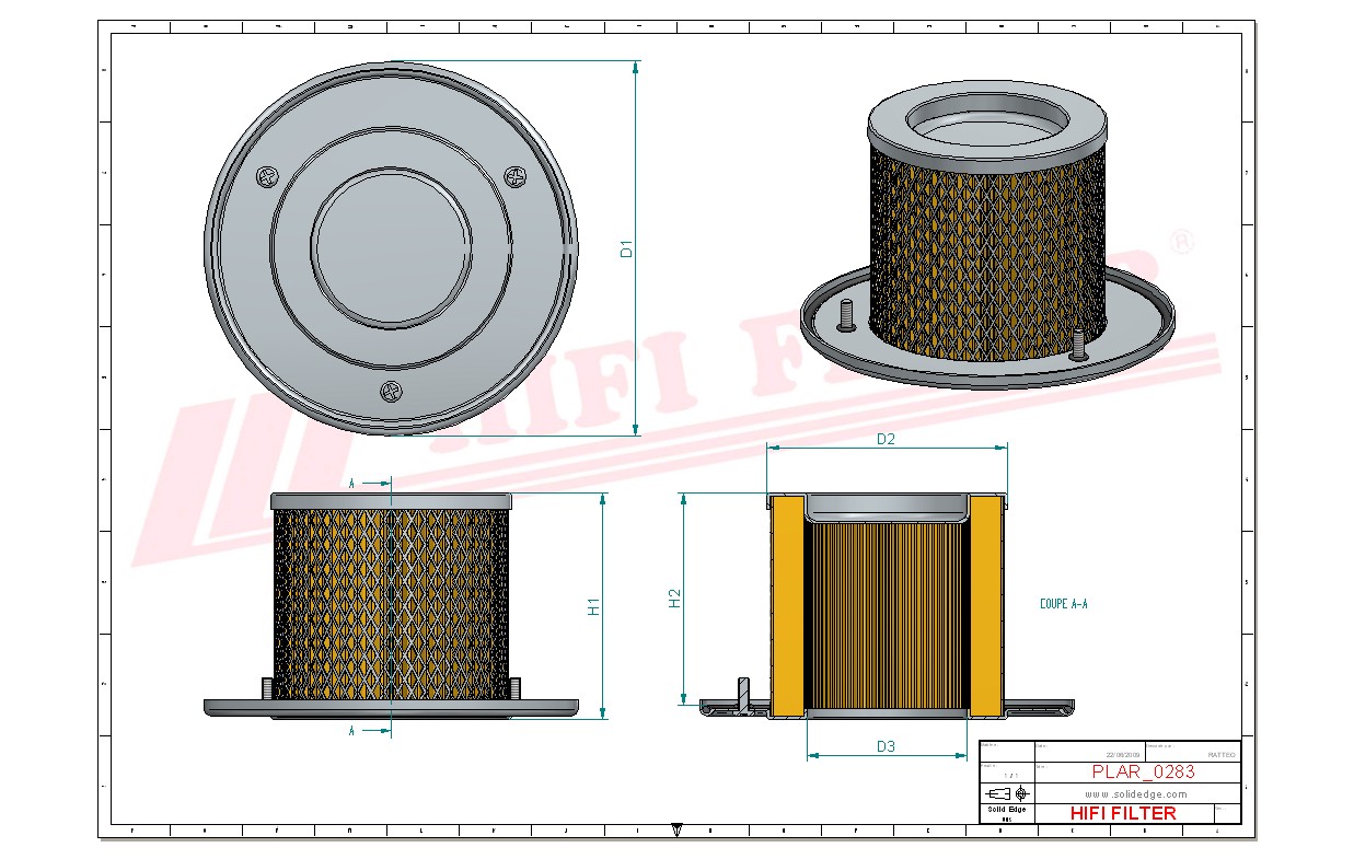 Schema tecnico Filtro aria