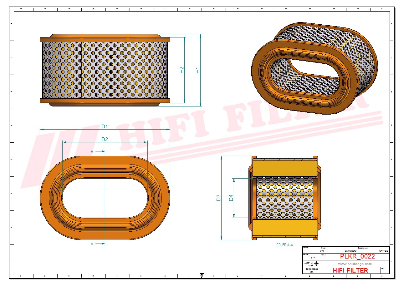 Schema tecnico Filtro abitacolo ai carboni attivi