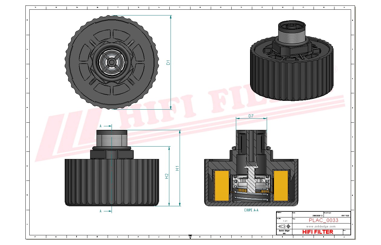 Schema tecnico Filtro Di Aerazione BFLP30M3W1.0RV1.0 per trattori e macchine agricole