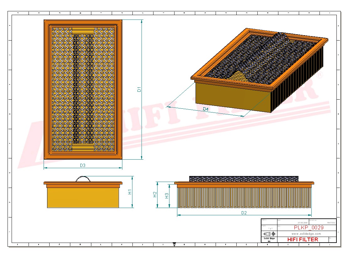 Schema tecnico Filtro abitacolo
