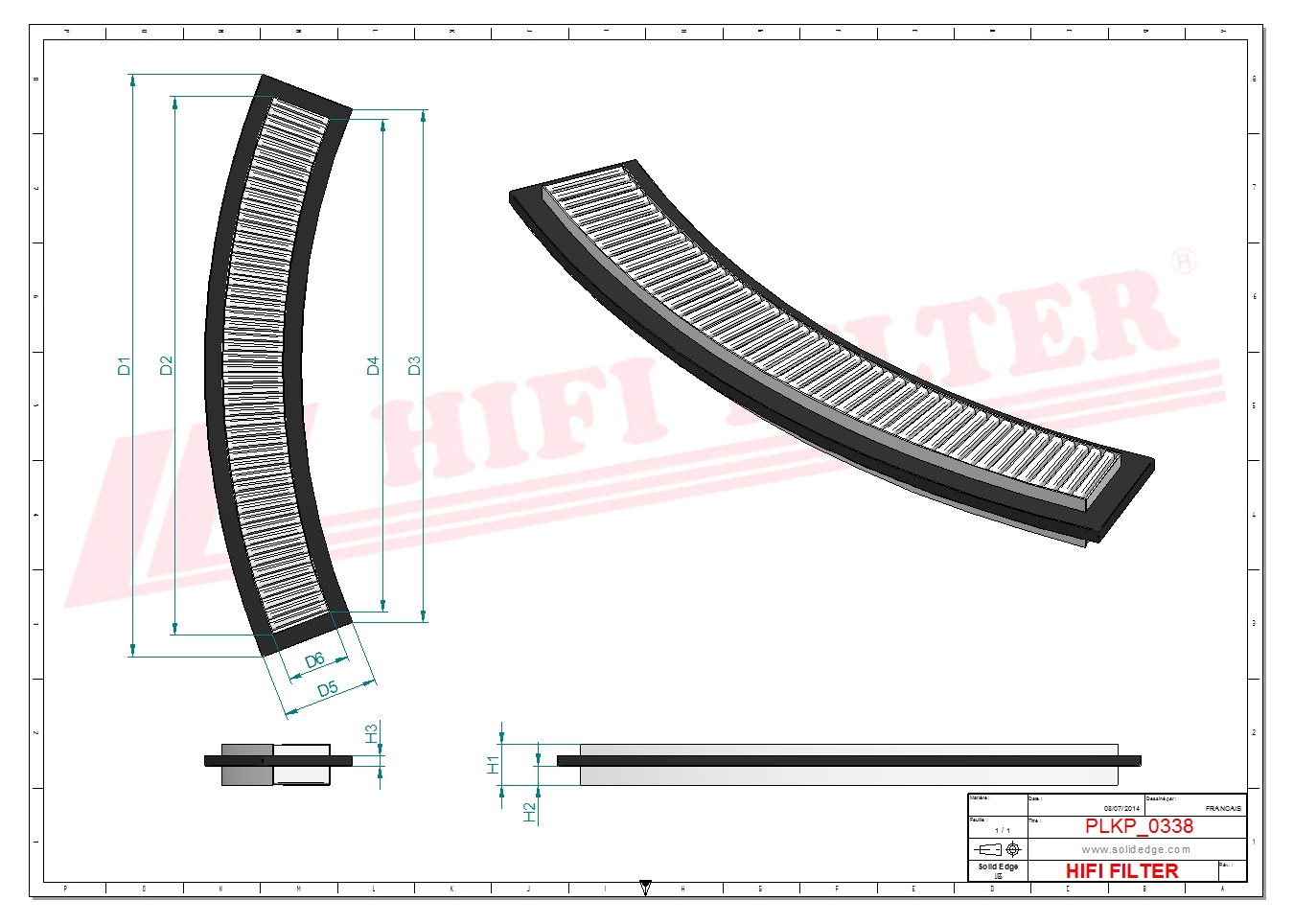 Schema tecnico Filtro abitacolo