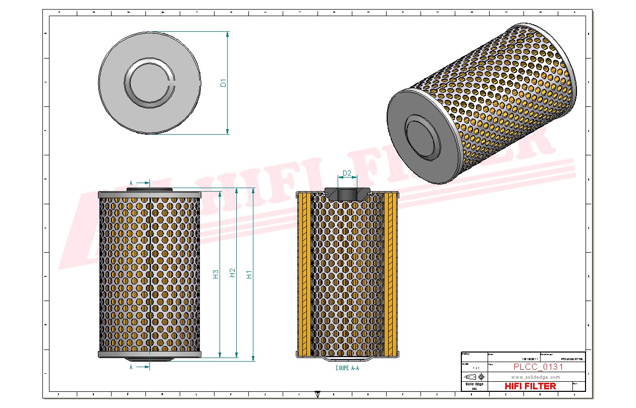 Schema tecnico Filtro carburante