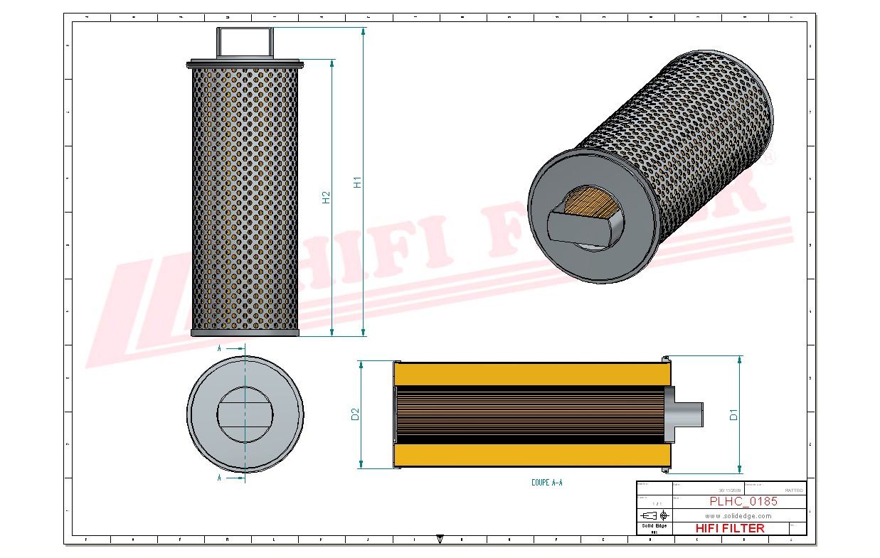 Schema tecnico Filtro idraulico ET05094 per trattori e macchine agricole