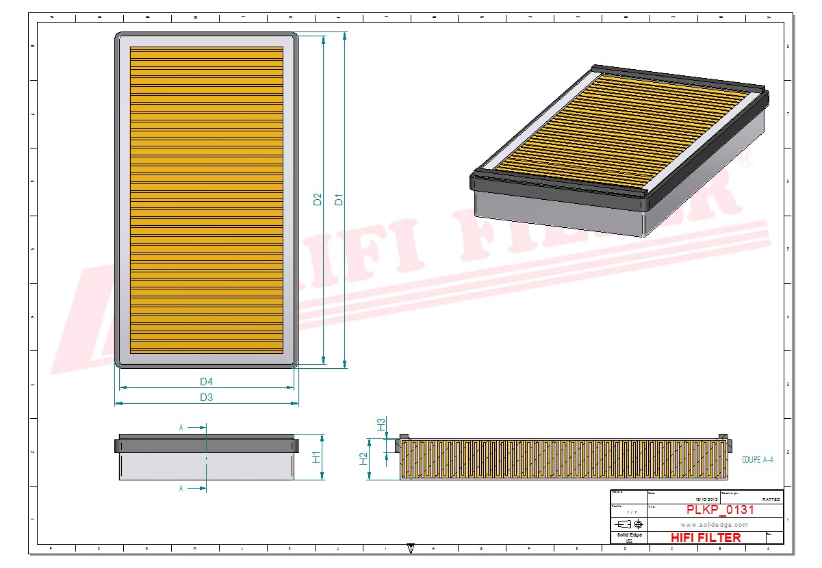 Schema tecnico Filtro abitacolo