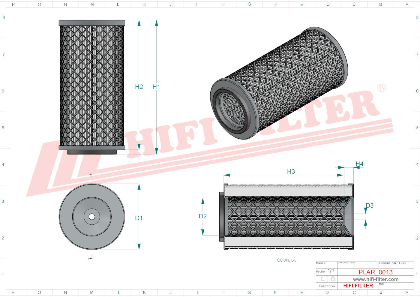 Schema tecnico Filtro aria 765568 per trattori e macchine agricole
