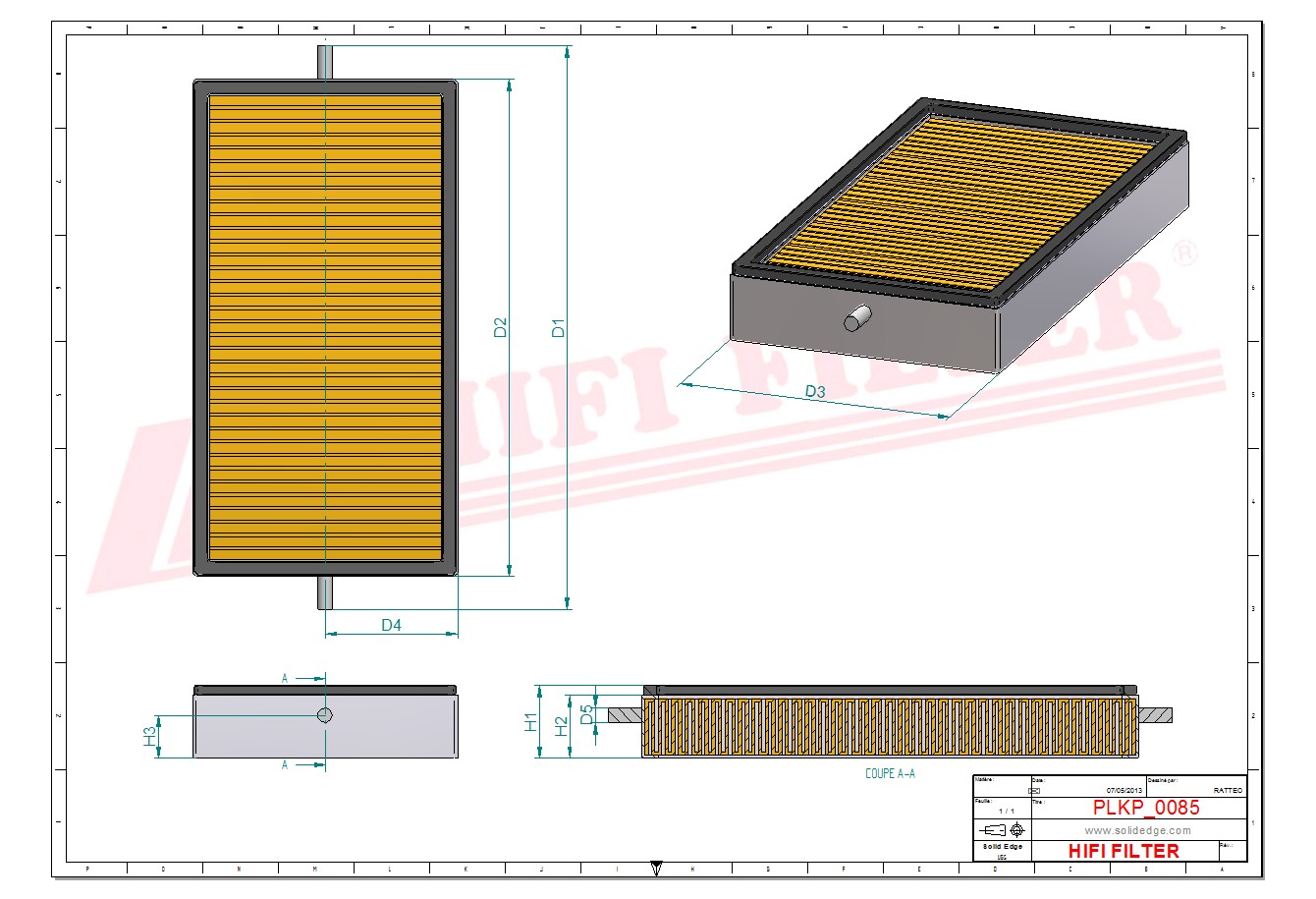 Schema tecnico Filtro abitacolo