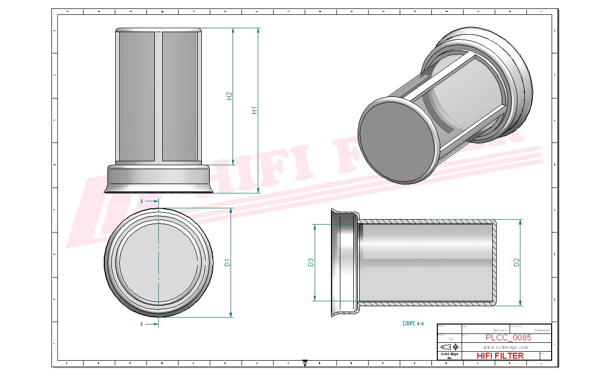 Schema tecnico Filtro carburante 1200507761 per trattori e macchine agricole