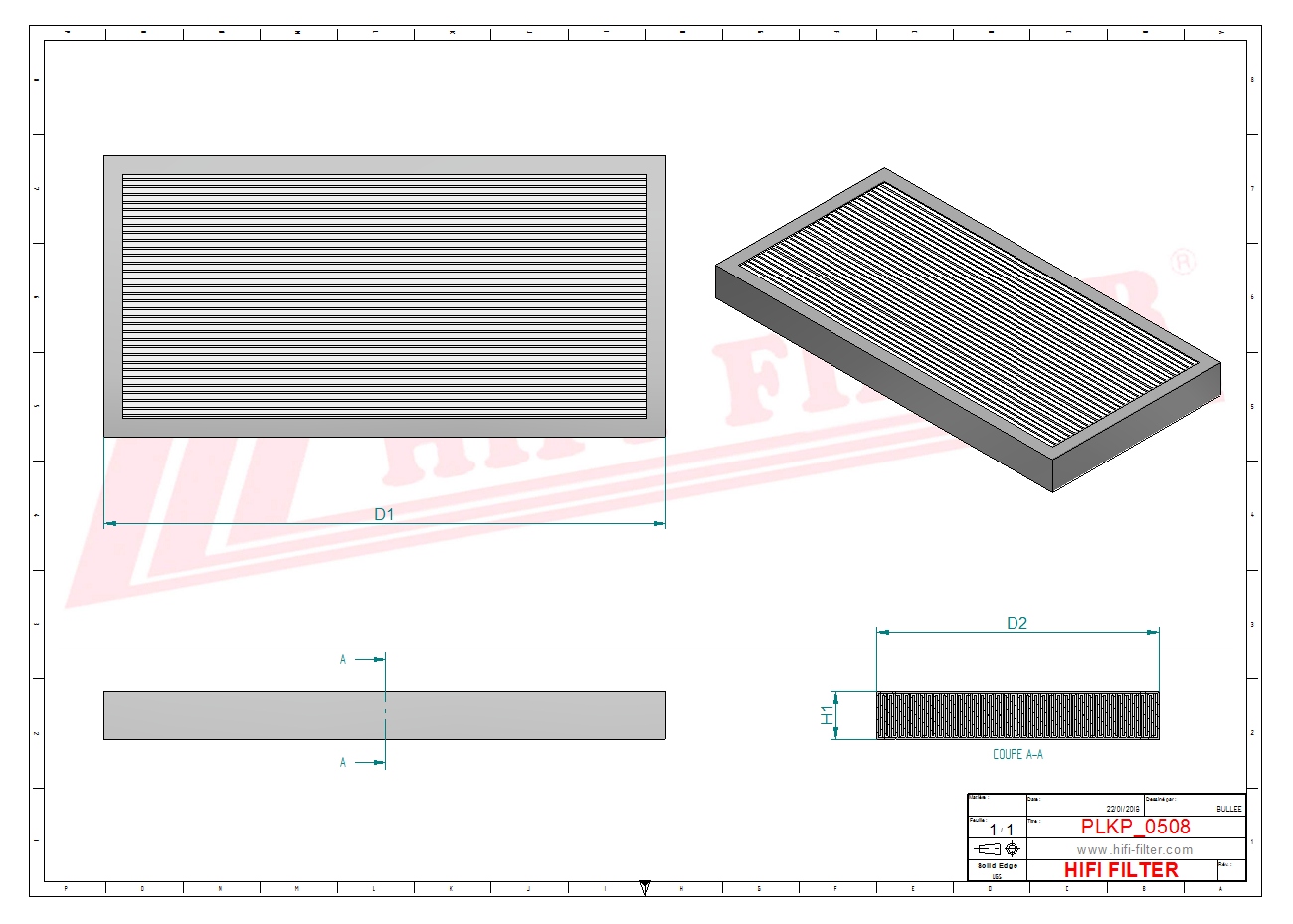 Schema tecnico Filtro abitacolo 1006763308 per trattori e macchine agricole