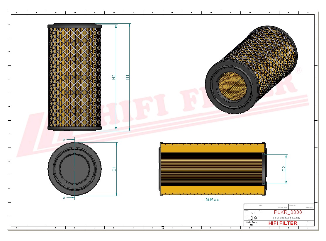 Schema tecnico Filtro abitacolo