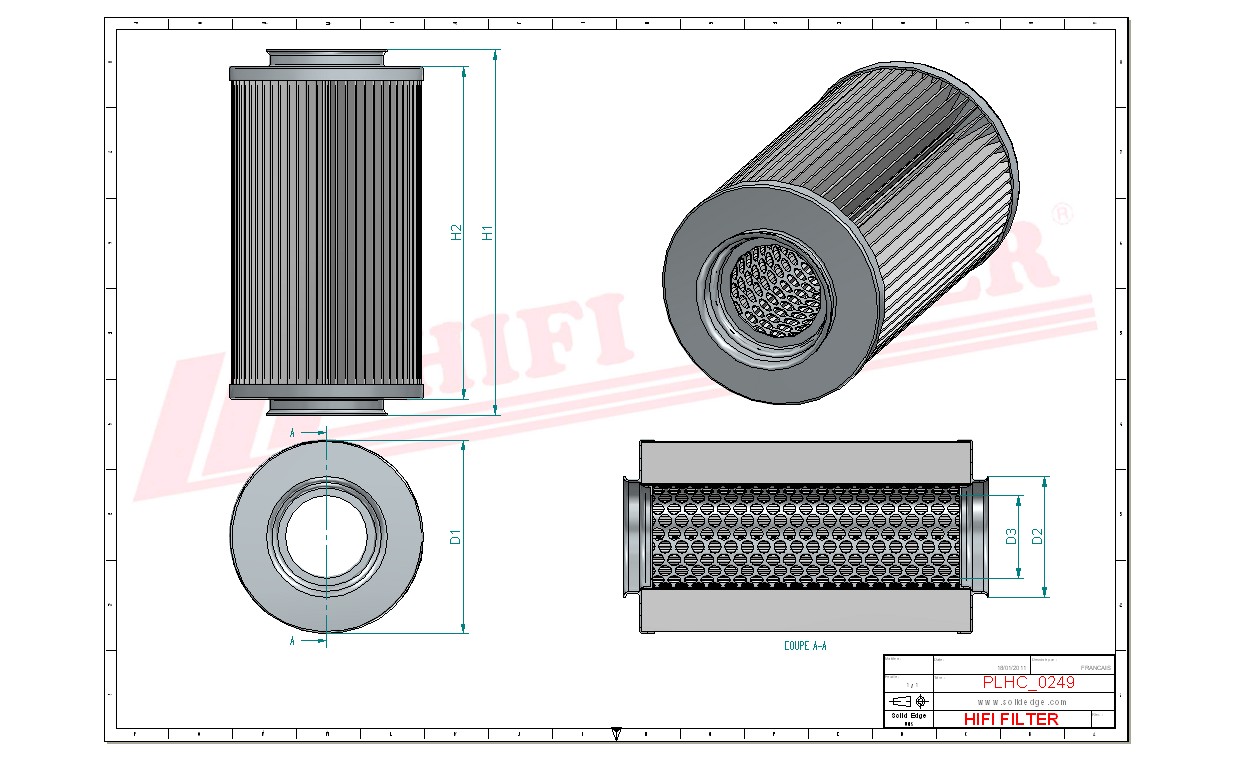 Schema tecnico Filtro olio