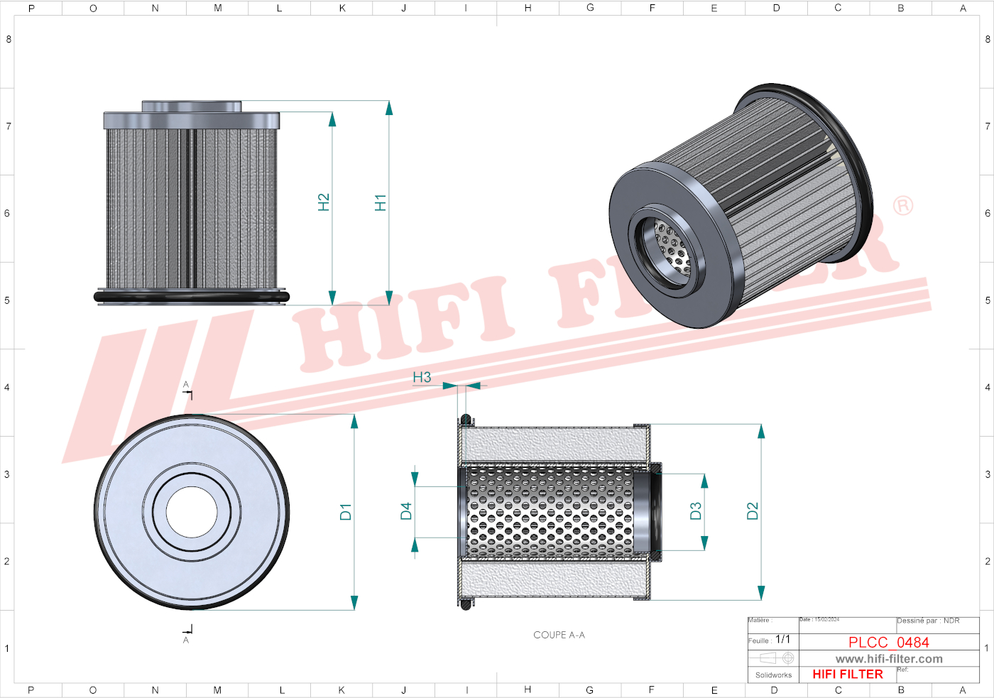 Schema tecnico Prefiltro aria