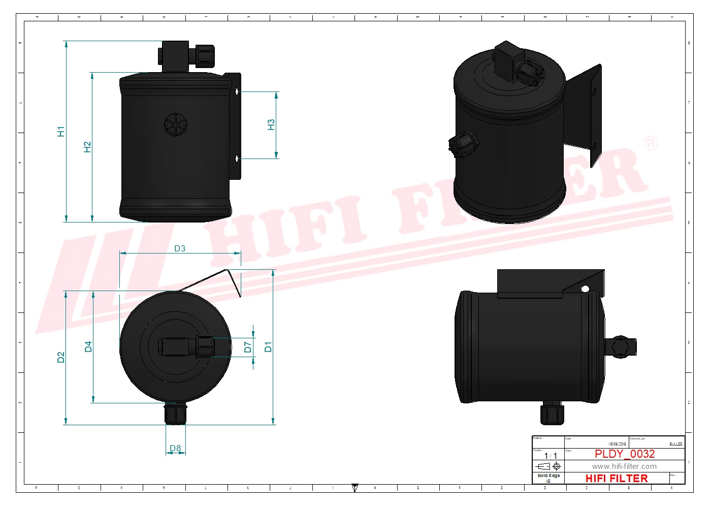 Schema tecnico Filtro carburante