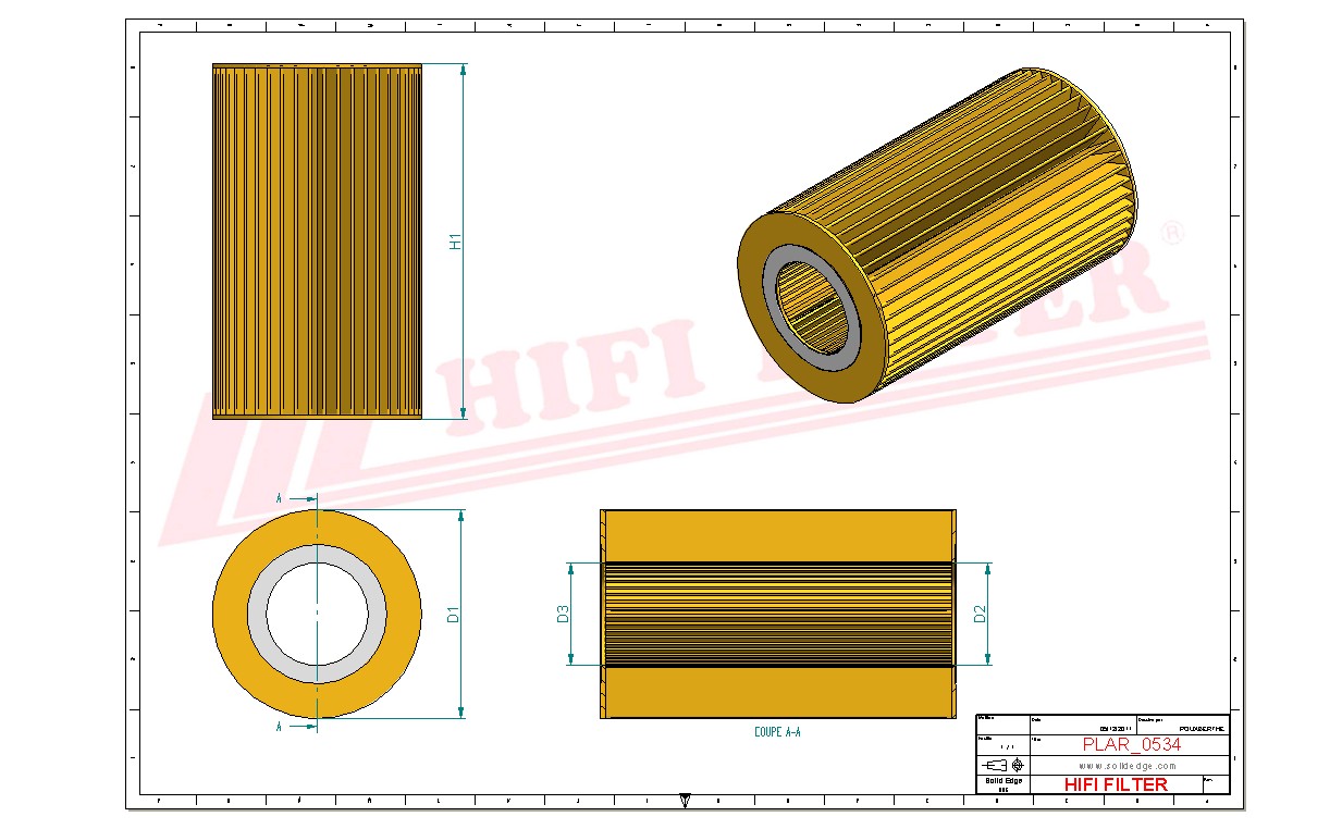 Schema tecnico Filtro aria