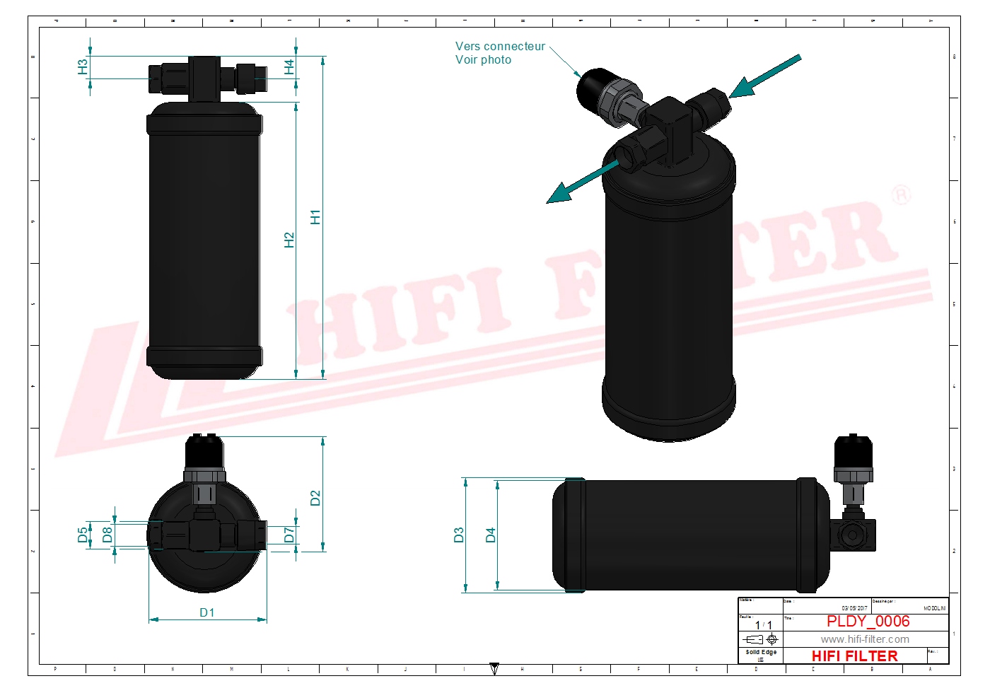 Schema tecnico Filtro carburante