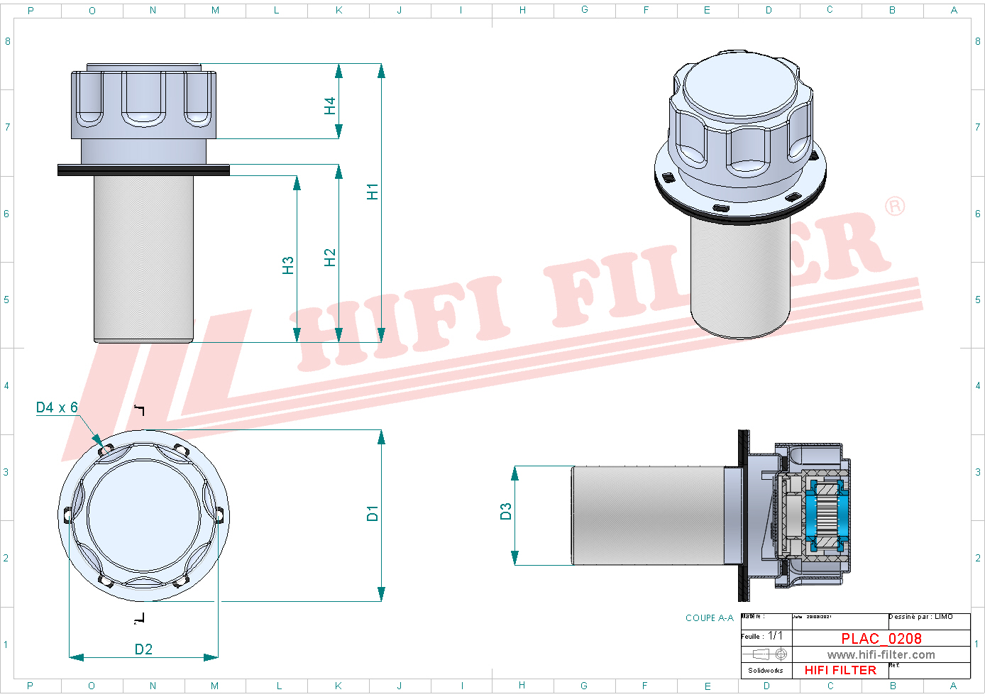 Schema tecnico Tappo Di Serbatoio P56-2573 per trattori e macchine agricole