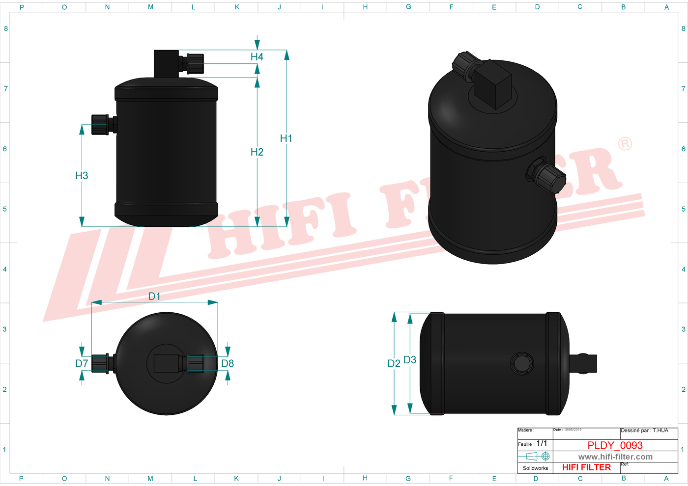 Schema tecnico Filtro carburante