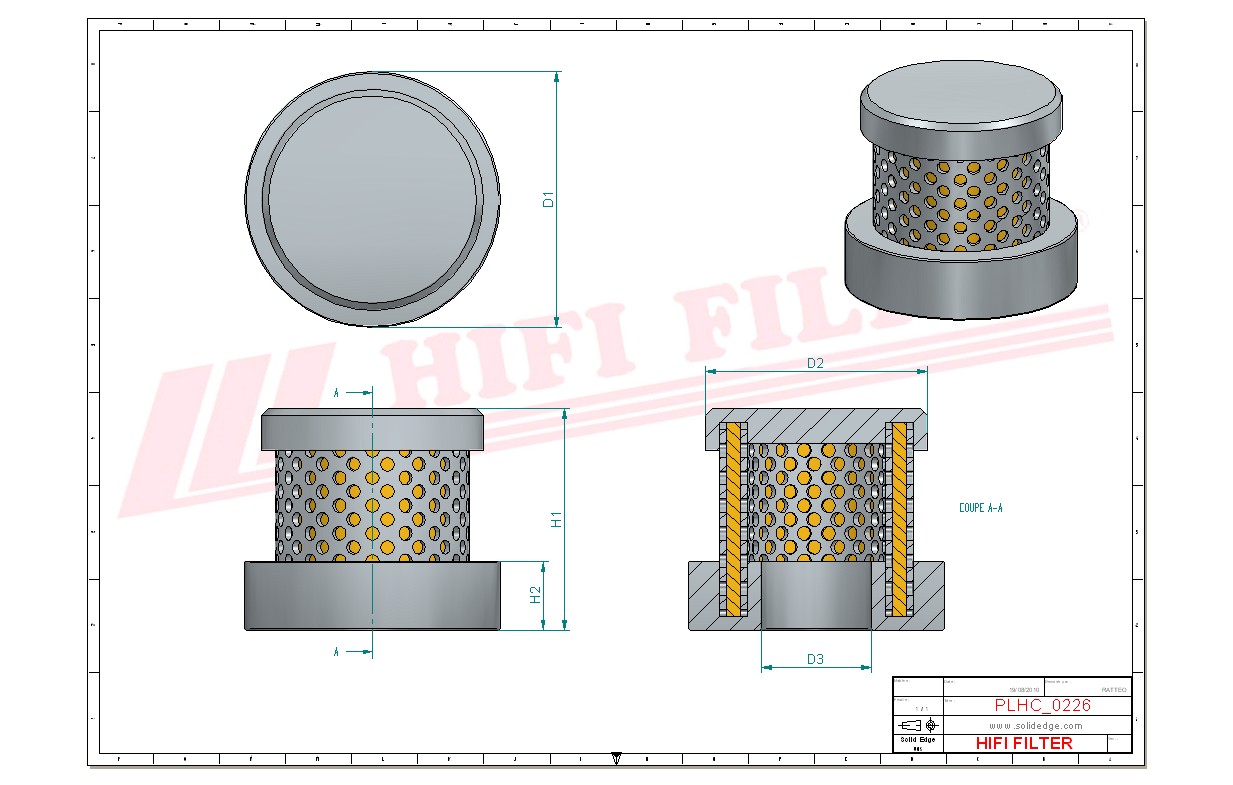 Schema tecnico Filtro olio