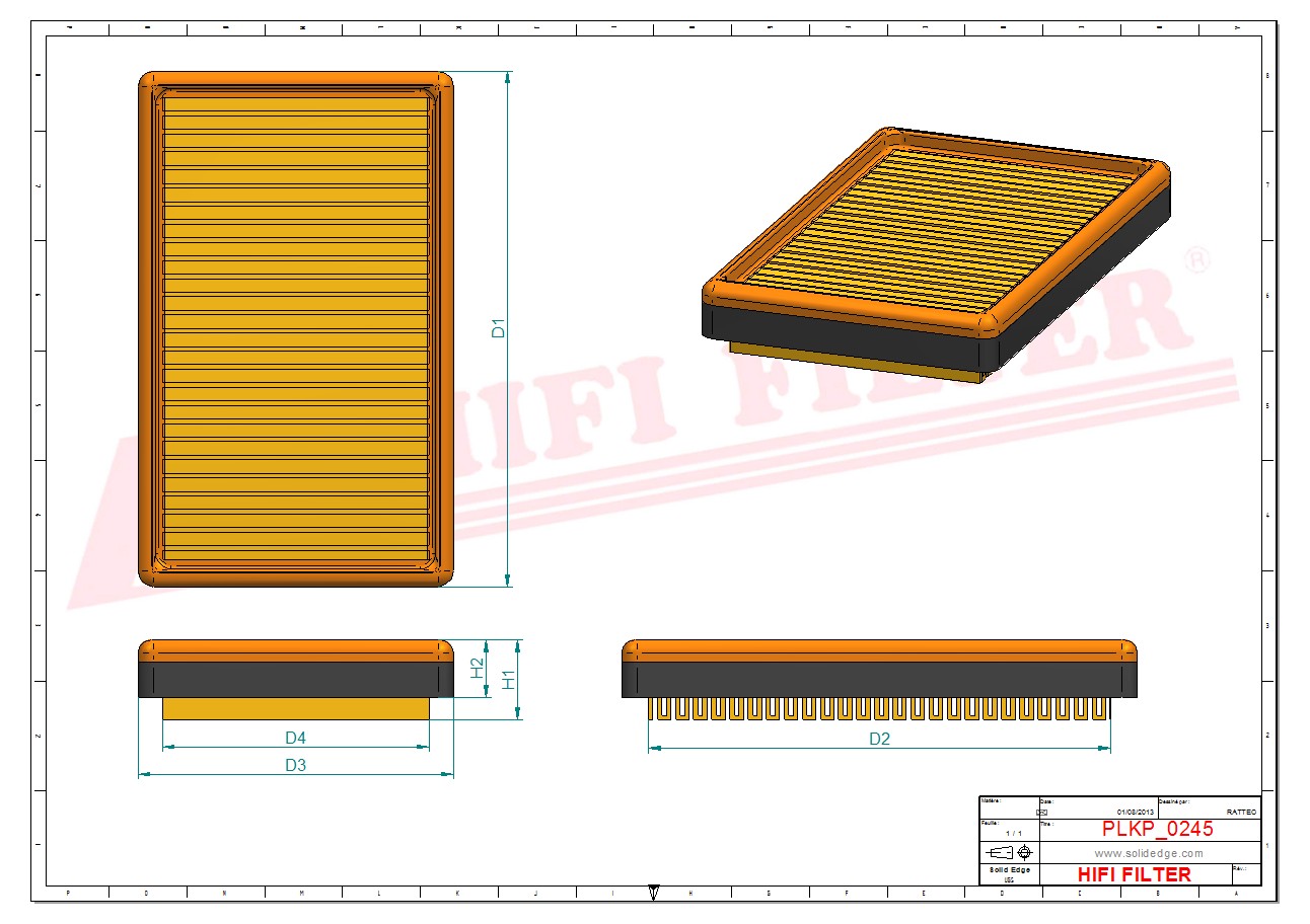 Schema tecnico Filtro abitacolo