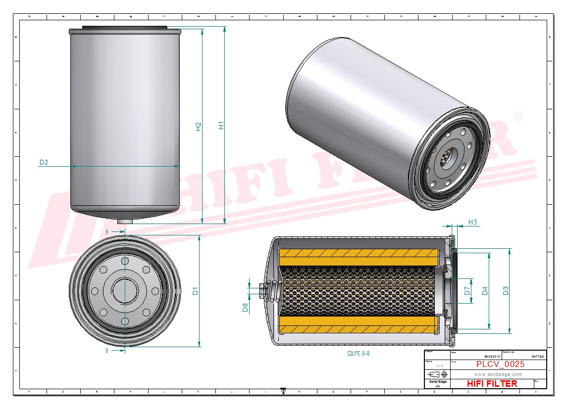 Schema tecnico Filtro carburante