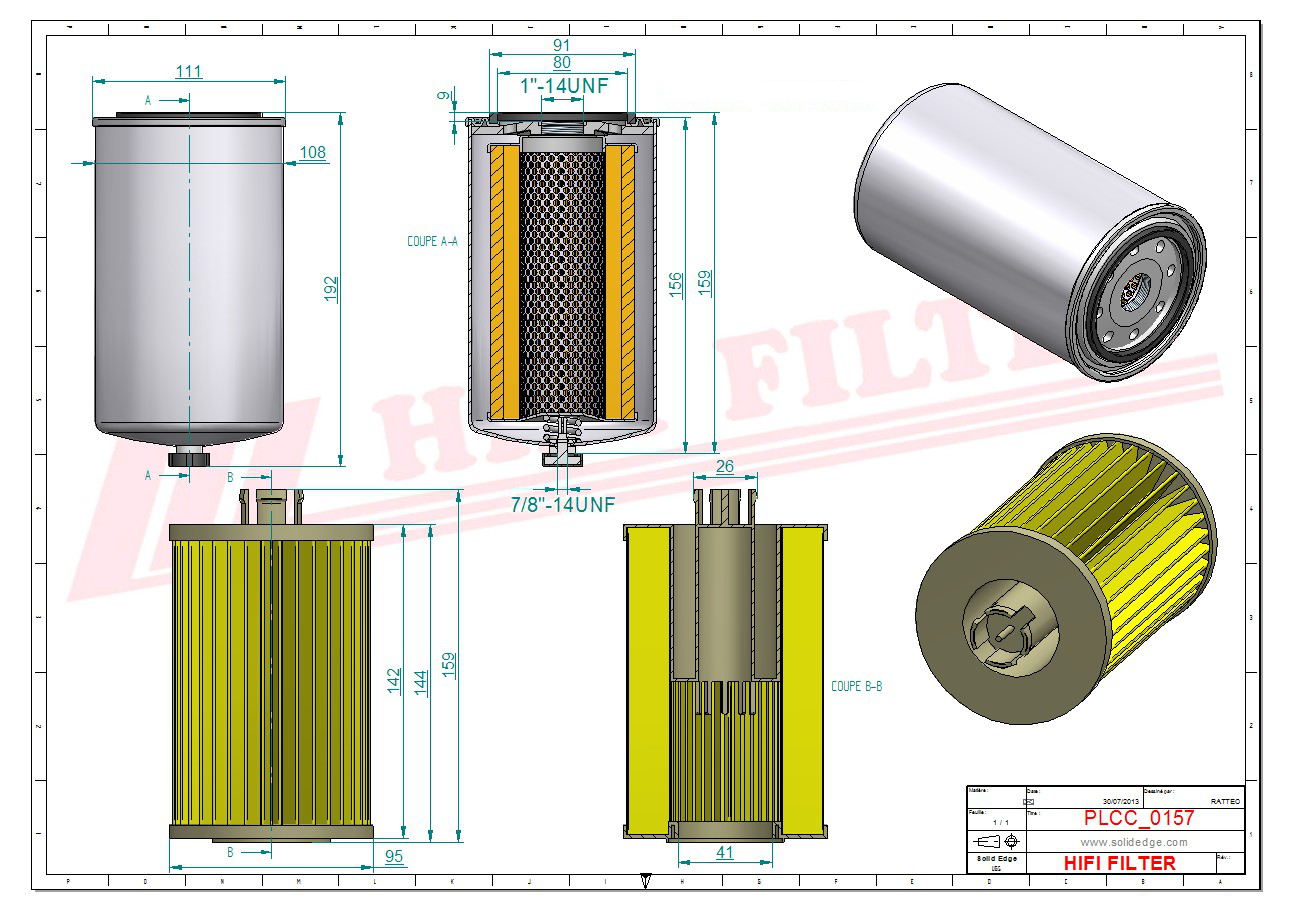Schema tecnico Filtro carburante 11212422 per trattori e macchine agricole