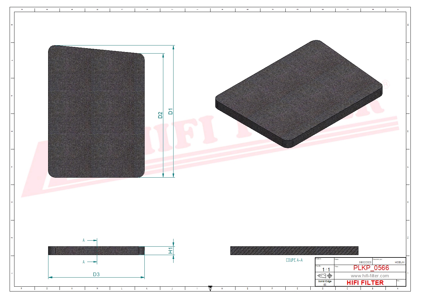 Schema tecnico Prefiltro aria