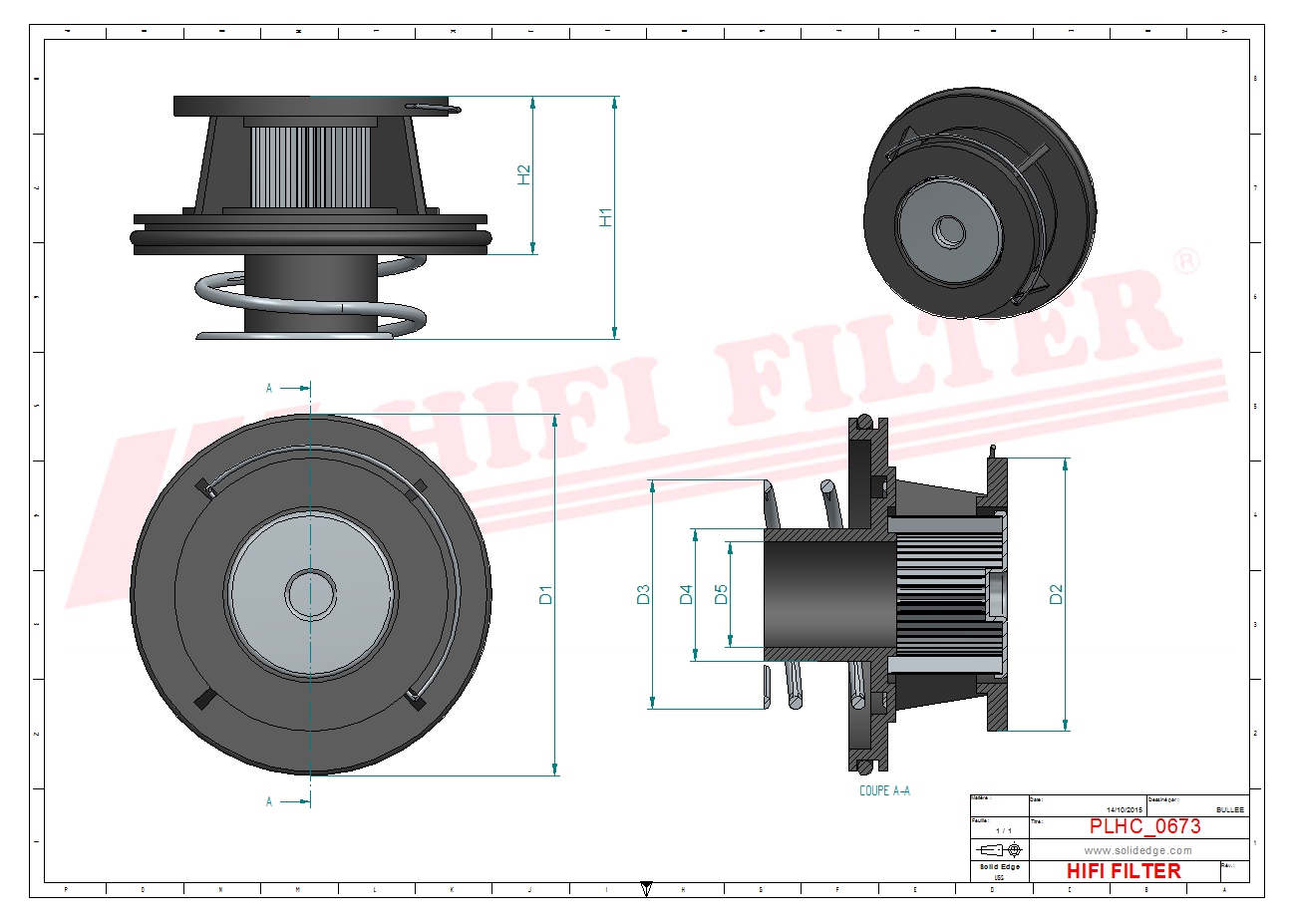 Schema tecnico Prefiltro aria