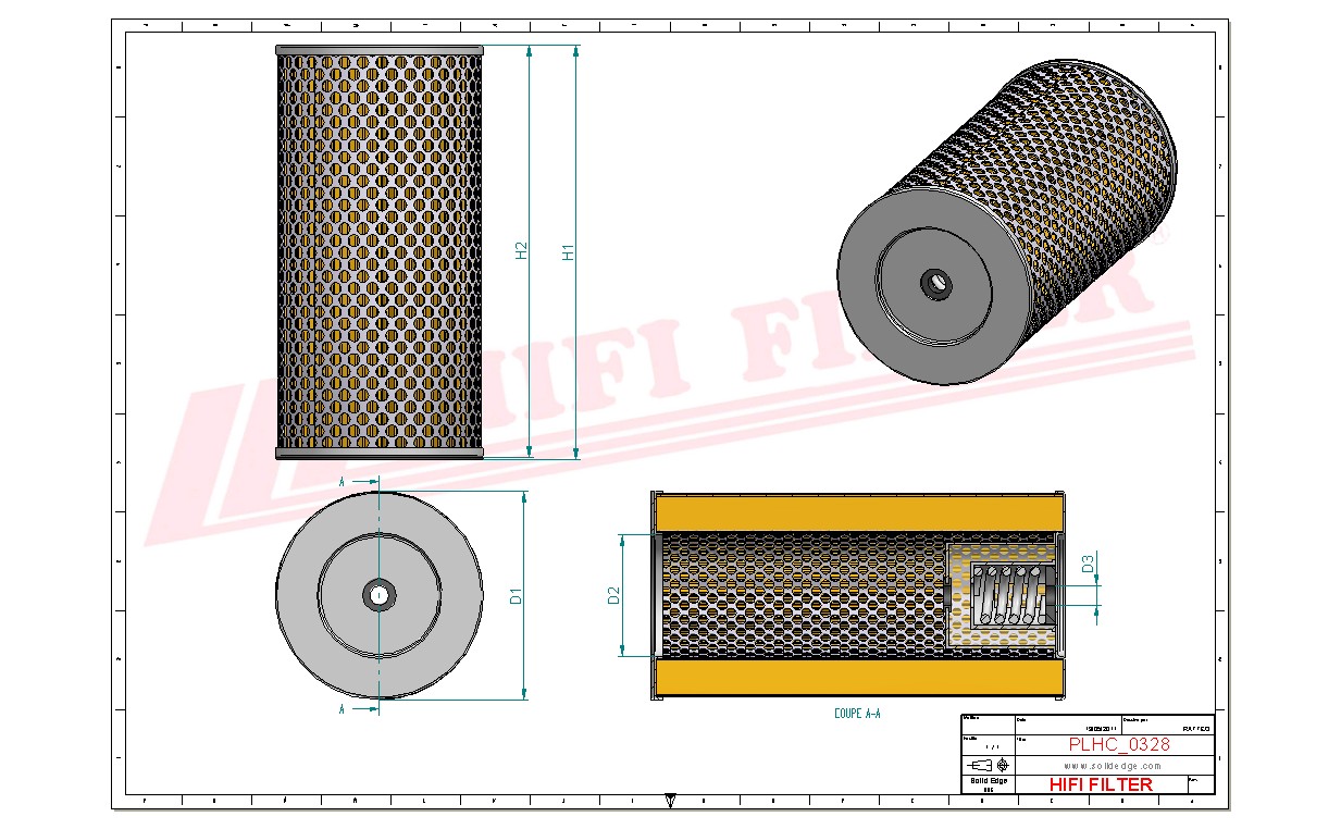 Schema tecnico Filtro olio