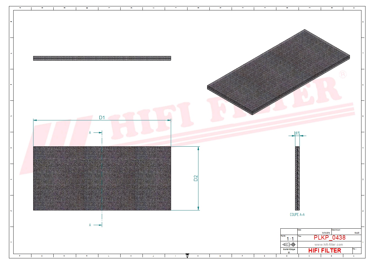 Schema tecnico Filtro abitacolo 1006763312 per trattori e macchine agricole
