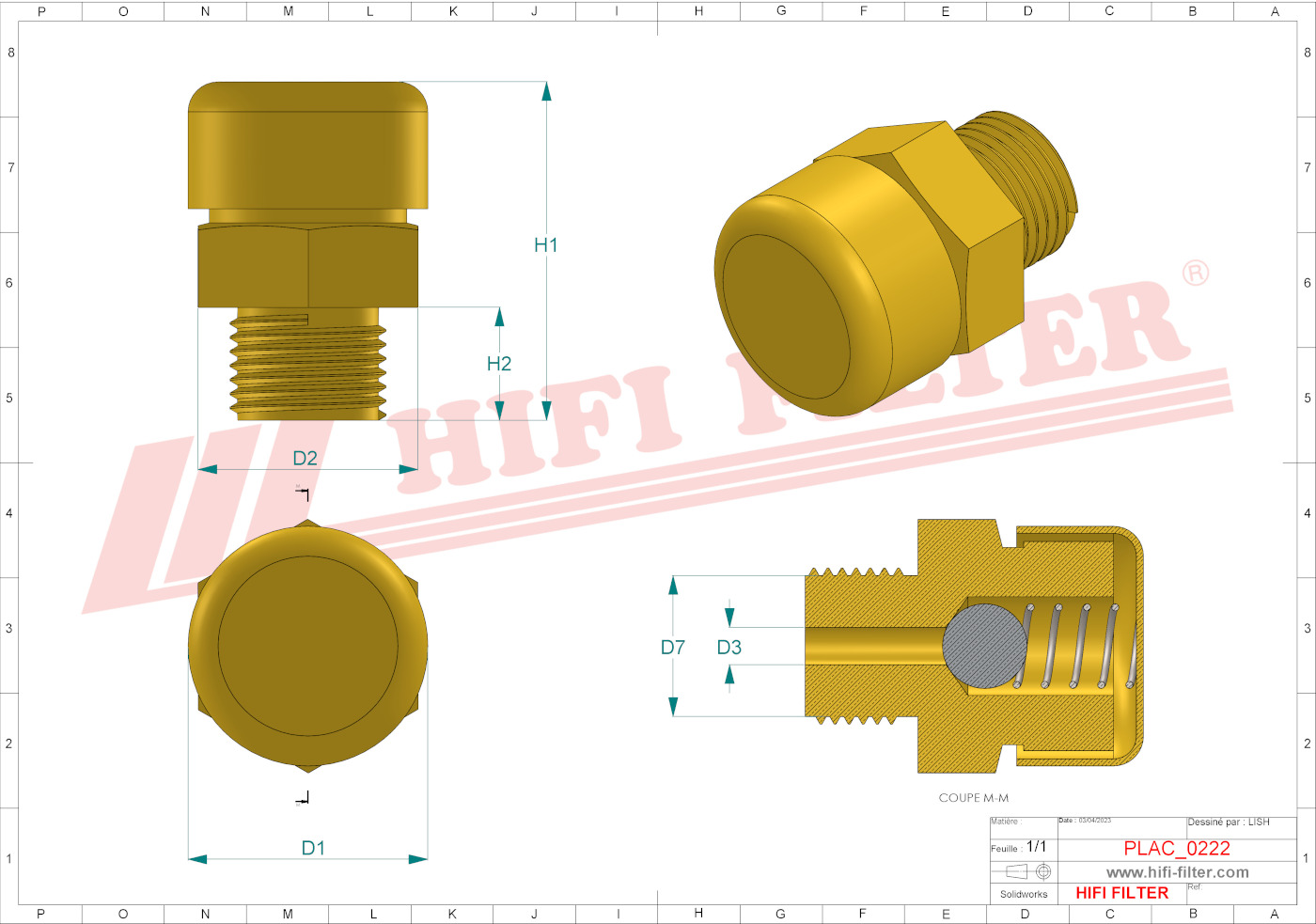 Schema tecnico Filtro Di Aerazione SU52604 per trattori e macchine agricole
