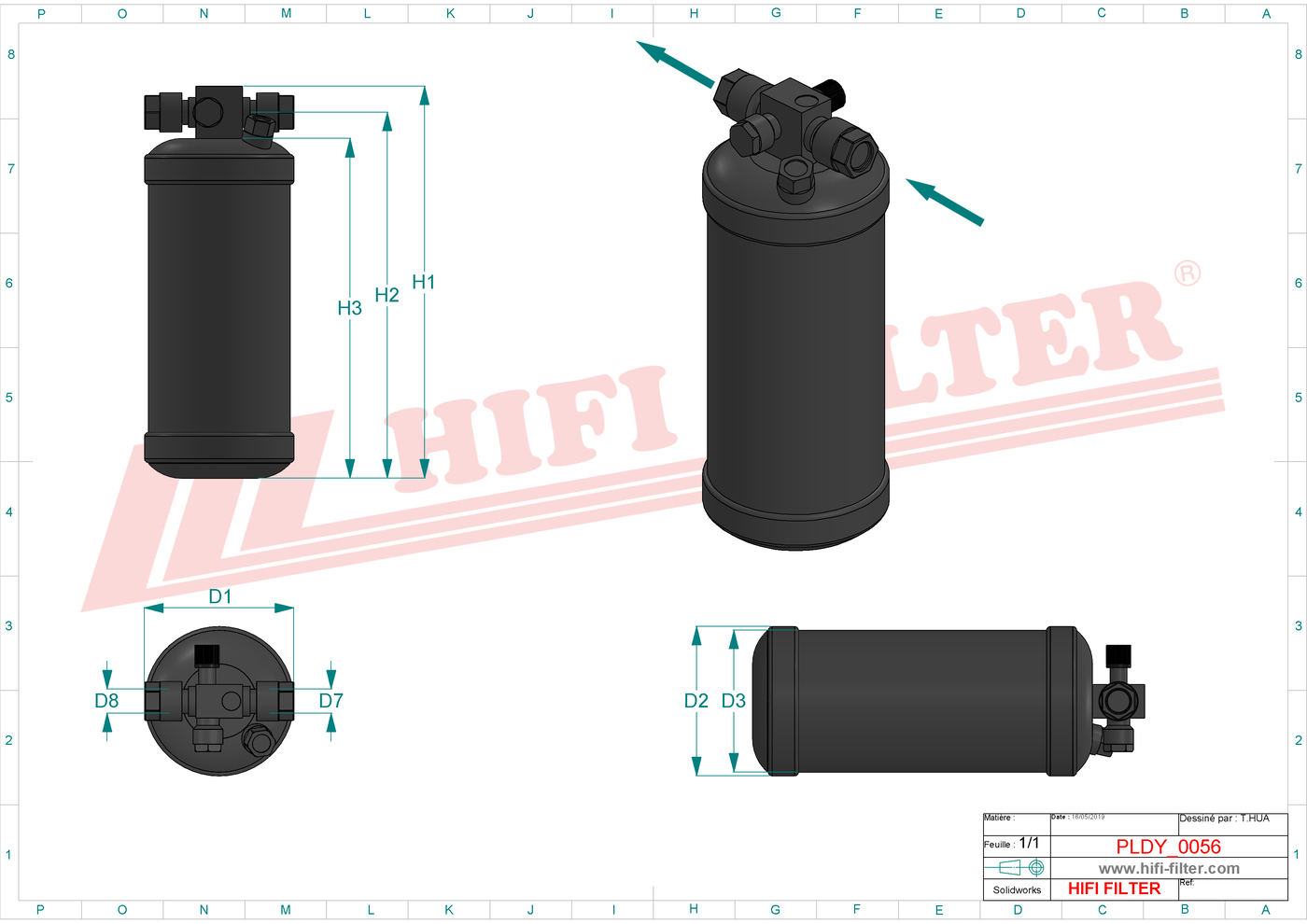 Schema tecnico Filtro carburante