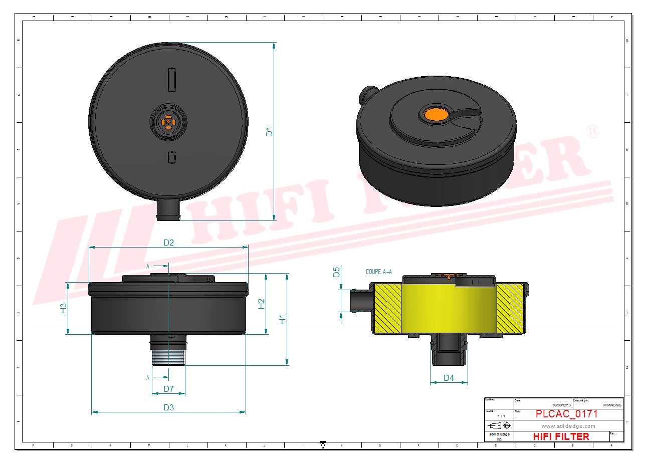 Schema tecnico Filtro Aerazione Motore 0011496600 per trattori e macchine agricole