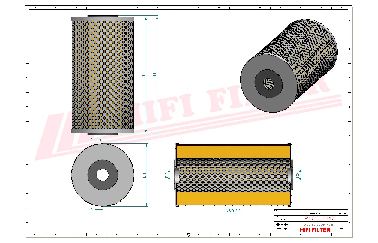 Schema tecnico Filtro carburante 149-0855 per trattori e macchine agricole