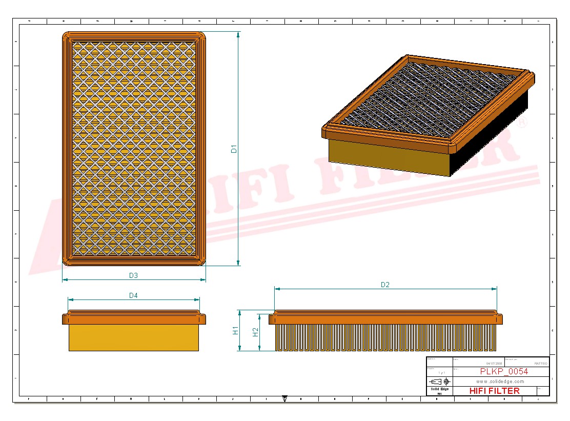 Schema tecnico Filtro abitacolo