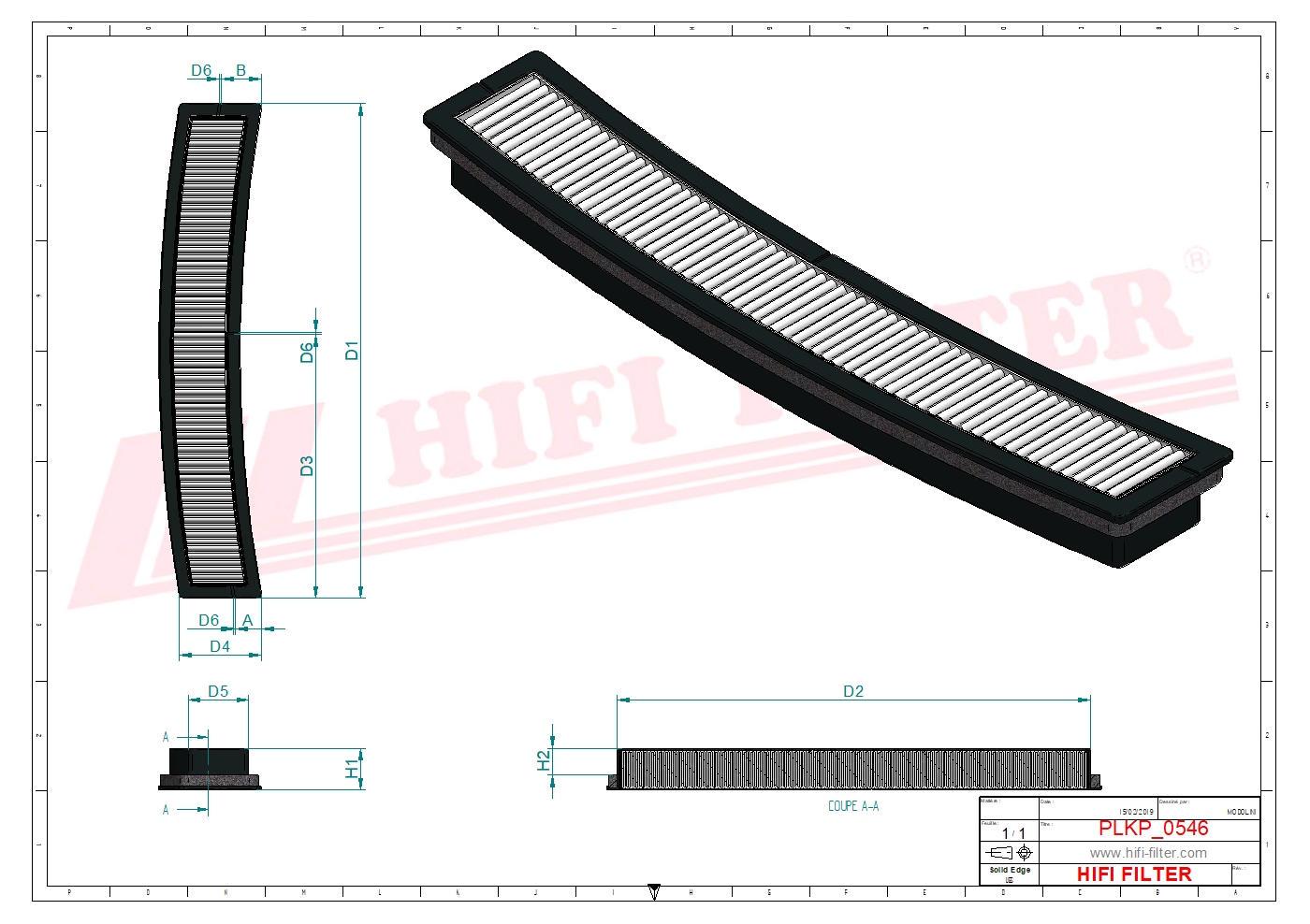Schema tecnico Filtro abitacolo