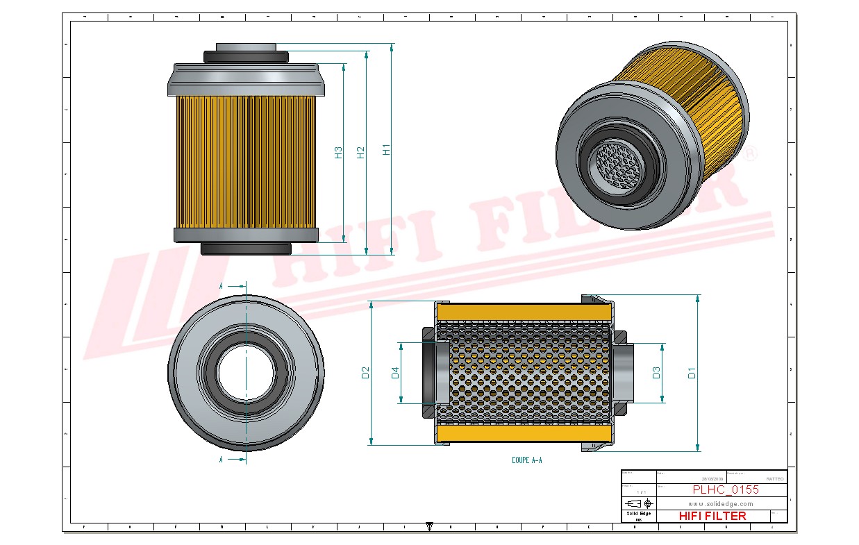 Schema tecnico Filtro idraulico WHE26229 per trattori e macchine agricole