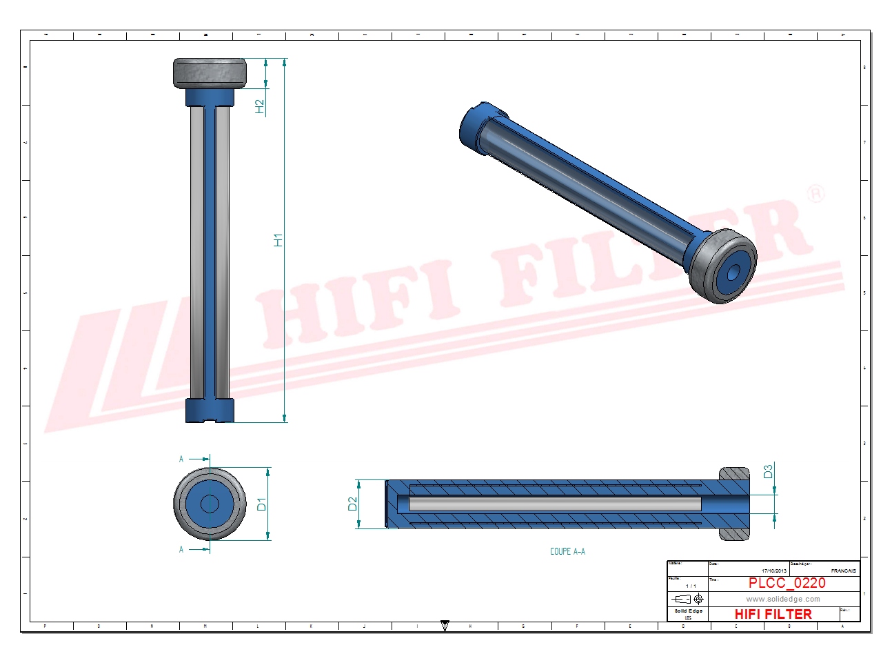 Schema tecnico Filtro Urea 56047448 per trattori e macchine agricole