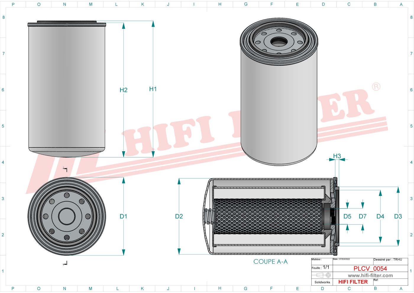 Schema tecnico Filtro carburante 8.312.105.004 per trattori e macchine agricole
