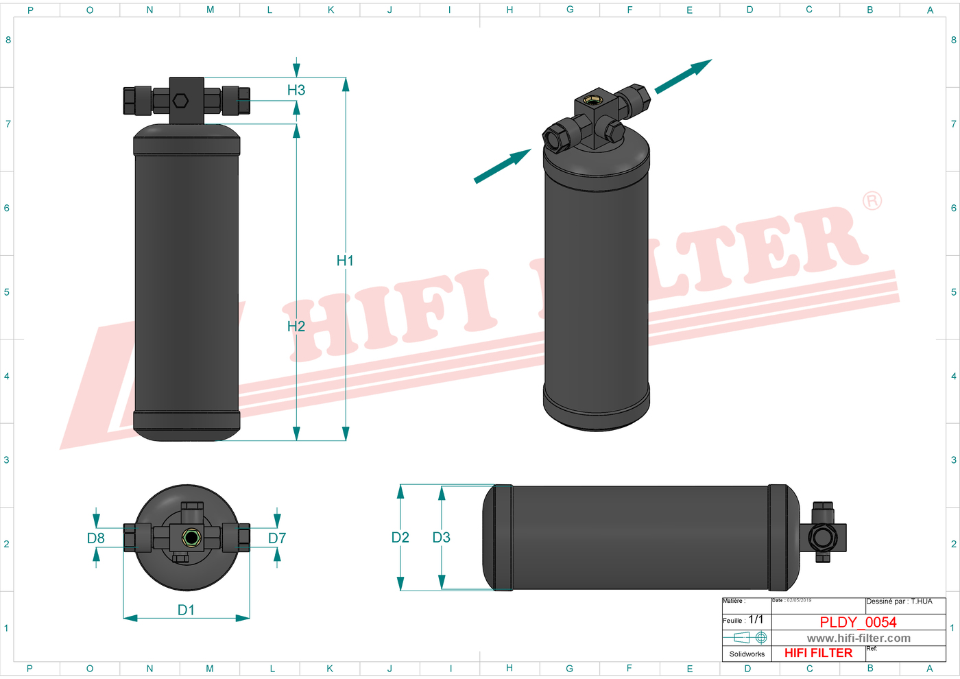 Schema tecnico Filtro carburante