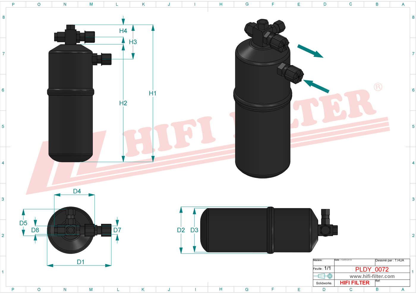 Schema tecnico Filtro carburante
