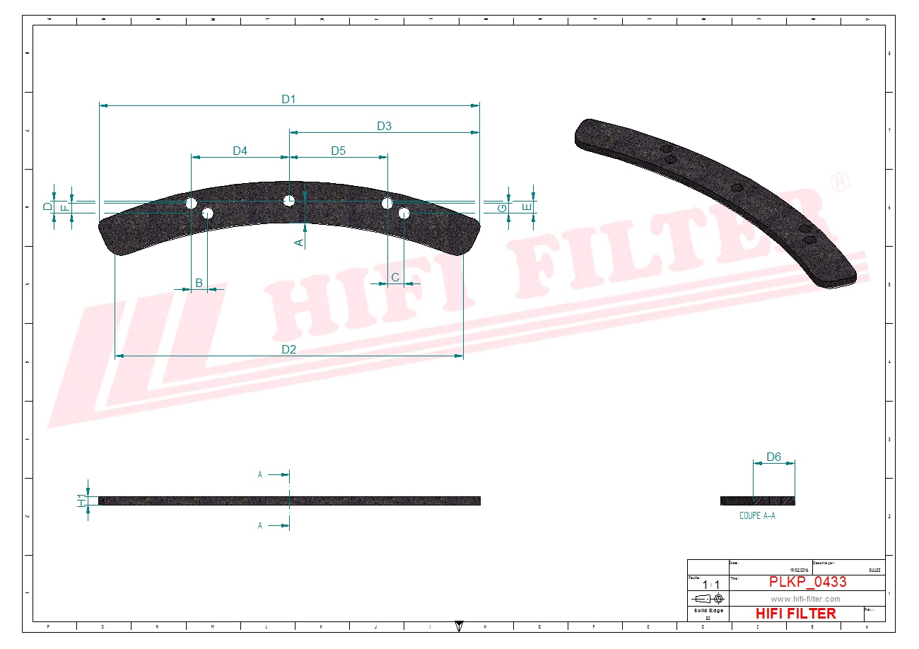 Schema tecnico Prefiltro aria