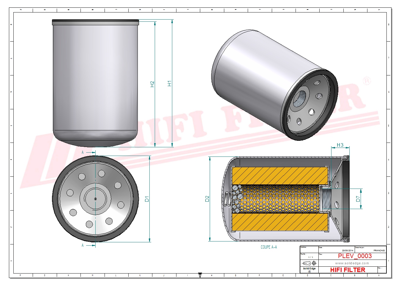 Schema tecnico Filtro Per Liquido Raffredamento 025230055 per trattori e macchine agricole