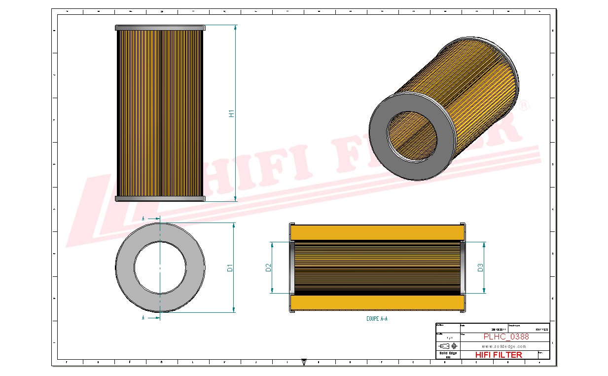 Schema tecnico Filtro olio