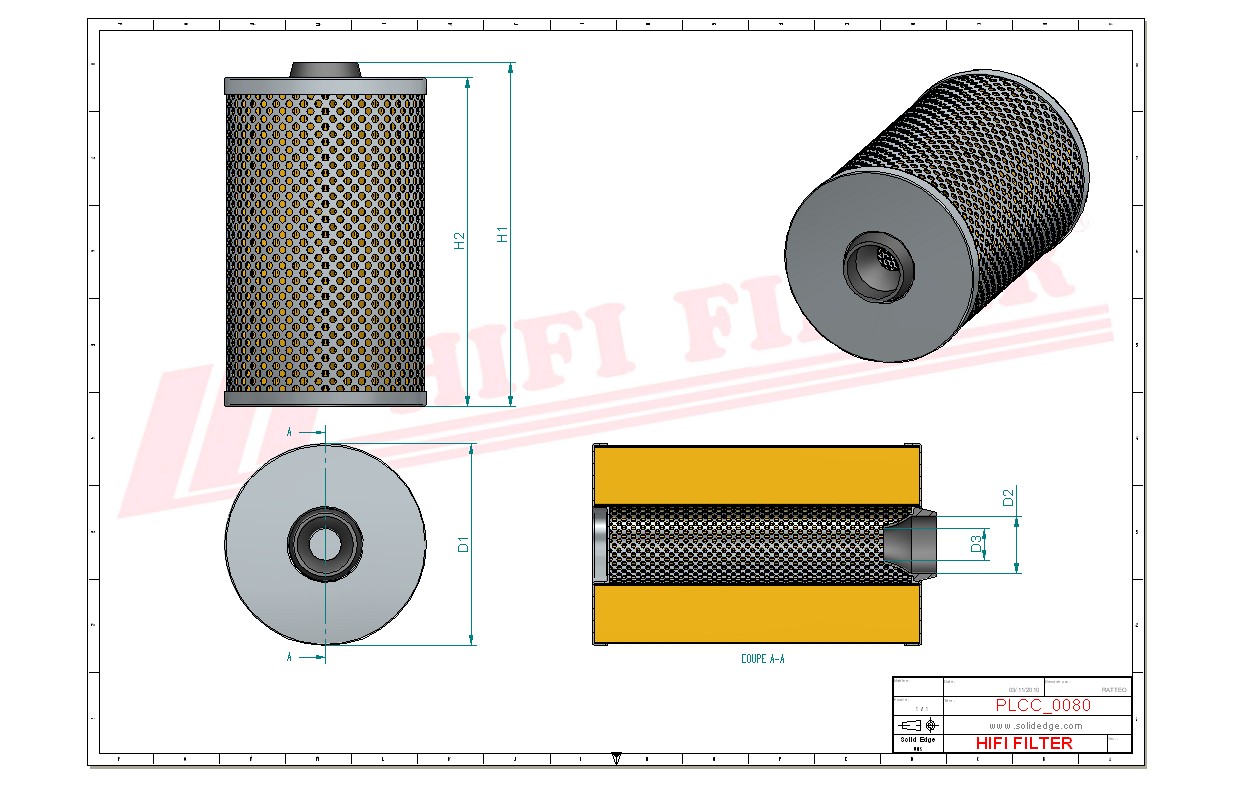 Schema tecnico Filtro carburante