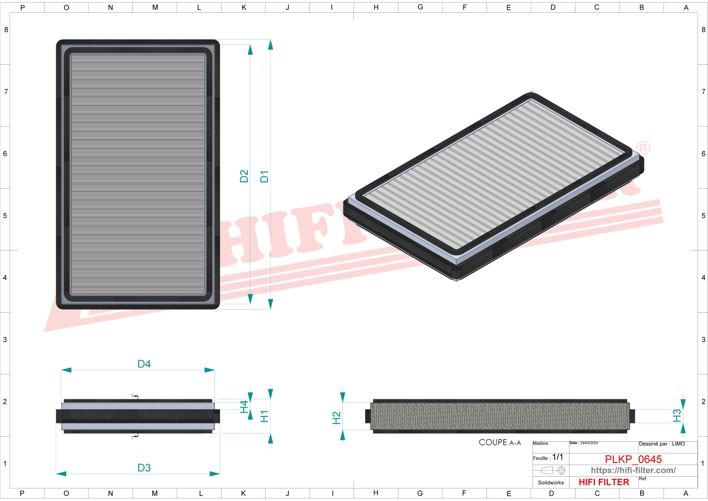 Schema tecnico Filtro abitacolo 7038817 per trattori e macchine agricole