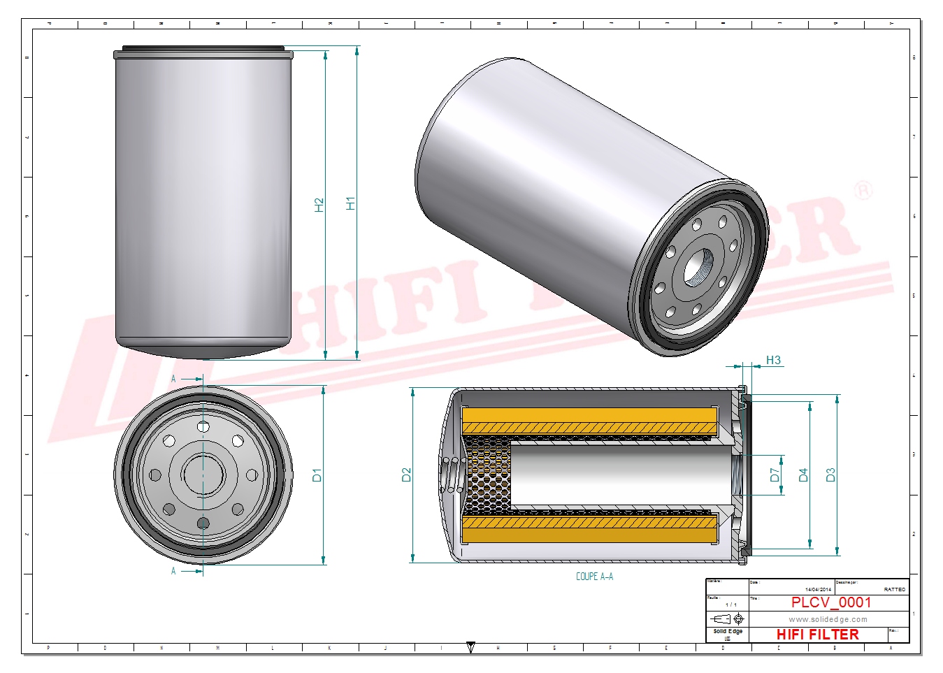 Schema tecnico Filtro carburante 0006565010 per trattori e macchine agricole